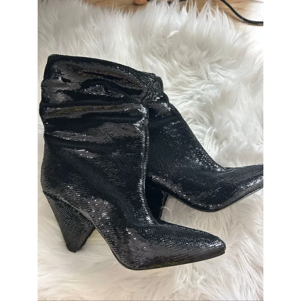 Guess black sequin booties size 7.5